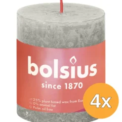 4x Bolsius Shine Rustiekkaars 80/68 Sandygrey (1 stuk)