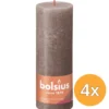 4x Bolsius Shine Rustiek Stompkaars 190/68 Rustic Taupe (1 stuk)