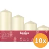 10x Bolsius Stompkaars Assorti Tray 4 Soft Pearl (1 stuk)