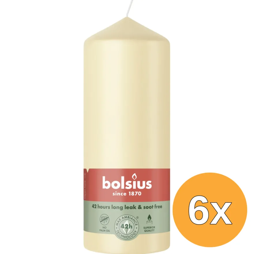 6x Bolsius Stompkaars 150/58 Beige (1 stuk)