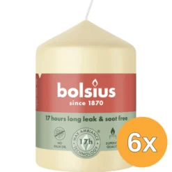 6x Bolsius Stompkaars 80/58 Beige (1 stuk)