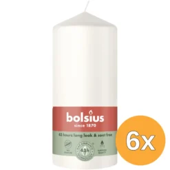 6x Bolsius Stompkaars 130/68 Cloudy White (1 stuk)