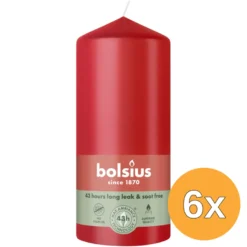 6x Bolsius Stompkaars 130/68 Delicate Red (1 stuk)