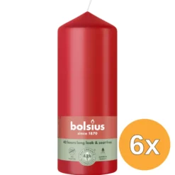 6x Bolsius Stompkaars 150/58 Delicate Red (1 stuk)