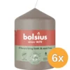 6x Bolsius Stompkaars 80/58 Light Taupe (1 stuk)
