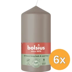 6x Bolsius Stompkaars 120/58 Light Taupe (1 stuk)