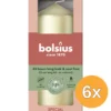 6x Bolsius Stompkaars 120/58 metallic White Silver (1 stuk)