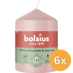 6x Bolsius Stompkaars 80/58 Misty Pink (1 stuk)