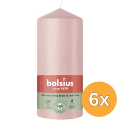 6x Bolsius Stompkaars 130/68 Misty Pink (1 stuk)