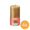 4x Bolsius Stompkaars Shimmer 130/68 Gold (1 stuk)