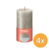 4x Bolsius Stompkaars Shimmer 130/68 Champagne (1 stuk)