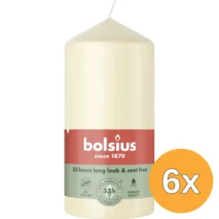 6x Bolsius Stompkaars 120/58 Soft Pearl (1 stuk)