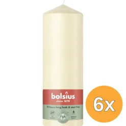6x Bolsius Stompkaars 200/68 Soft Pearl (1 stuk)