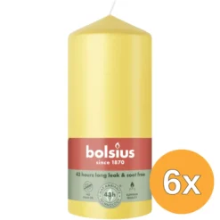 6x Bolsius Stompkaars 130/68 Sunny Yellow (1 stuk)