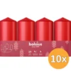 10x Bolsius Stompkaars 100/48 Tray 4 Delicate Red (1 stuk)