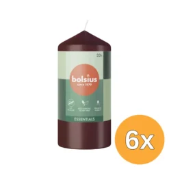 6x Bolsius Stompkaars 120/58 Velvet Red (1 stuk)