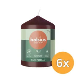 6x Bolsius Stompkaars 80/58 Velvet Red (1 stuk)