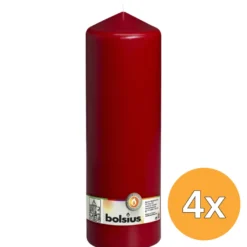 4x Bolsius Stompkaars 300/98 Wijnrood (1 stuk)