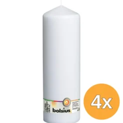 4x Bolsius Stompkaars 300/98 Wit (1 stuk)