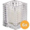 6x Bolsius Theelicht Houder Ribbed Transparant (1 stuk)