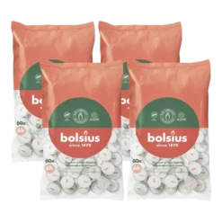 4x Bolsius Theelicht 6-Uur Zak (60 stuks)