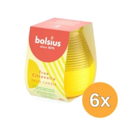 6x Bolsius True Citronella Patiolight 94/91 Yellow (1 stuk)