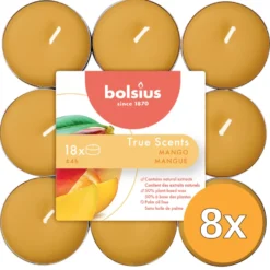 8x Bolsius True Scents Geurtheelichten 4U Mango (1 stuk)