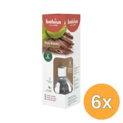 6x Bolsius True Scents Geurverspreider Oud Wood (60 ml)