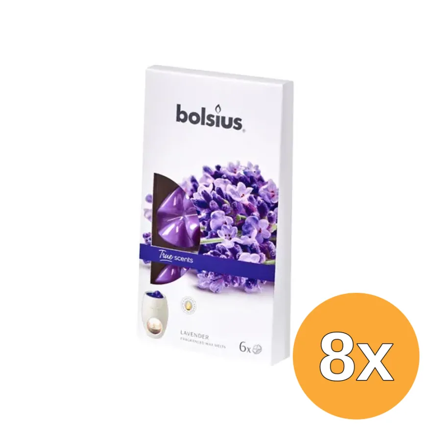 8x Bolsius True Scents Waxmelts Lavender (6 stuks)