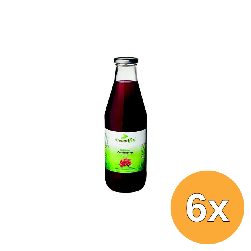 6x Bountiful Cranberrysap bio (750 ml)