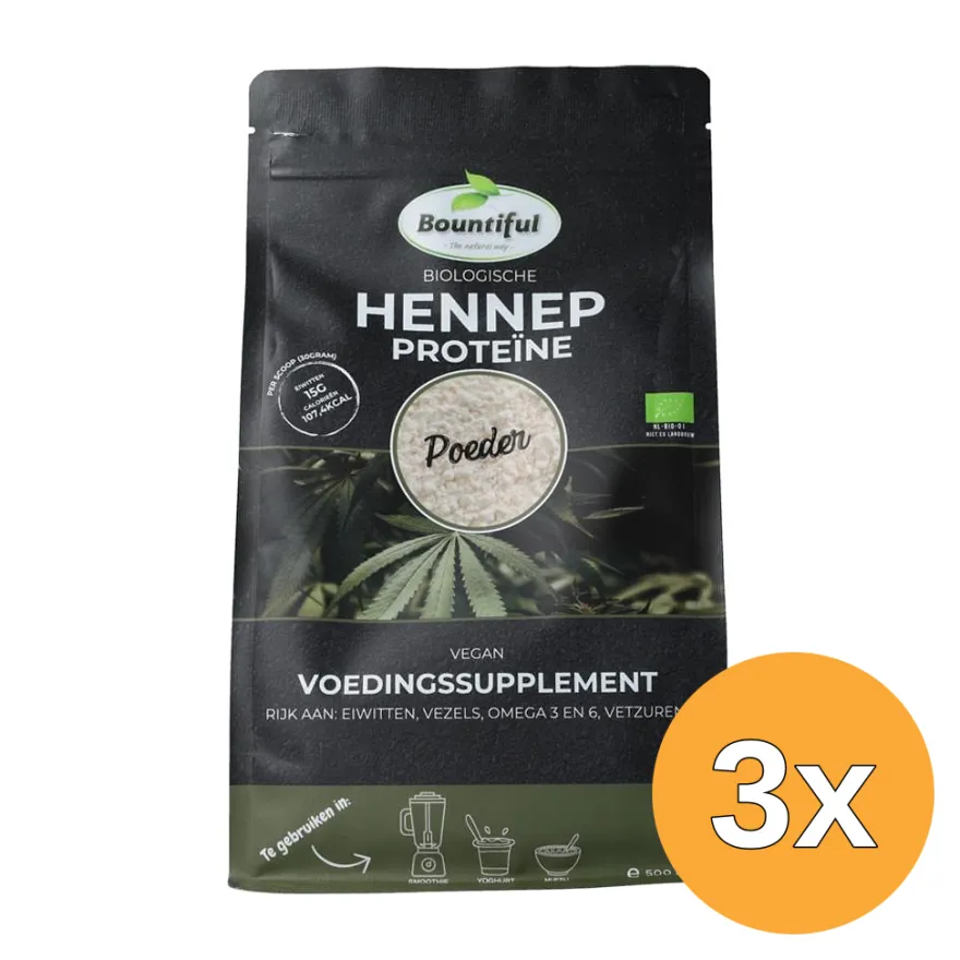 3x Bountiful Hennep Proteine Poeder Bio Dementer (500 gr)