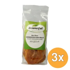 3x Bountiful Kaki Fruit Gedroogd Zonder Suiker (200 gr)