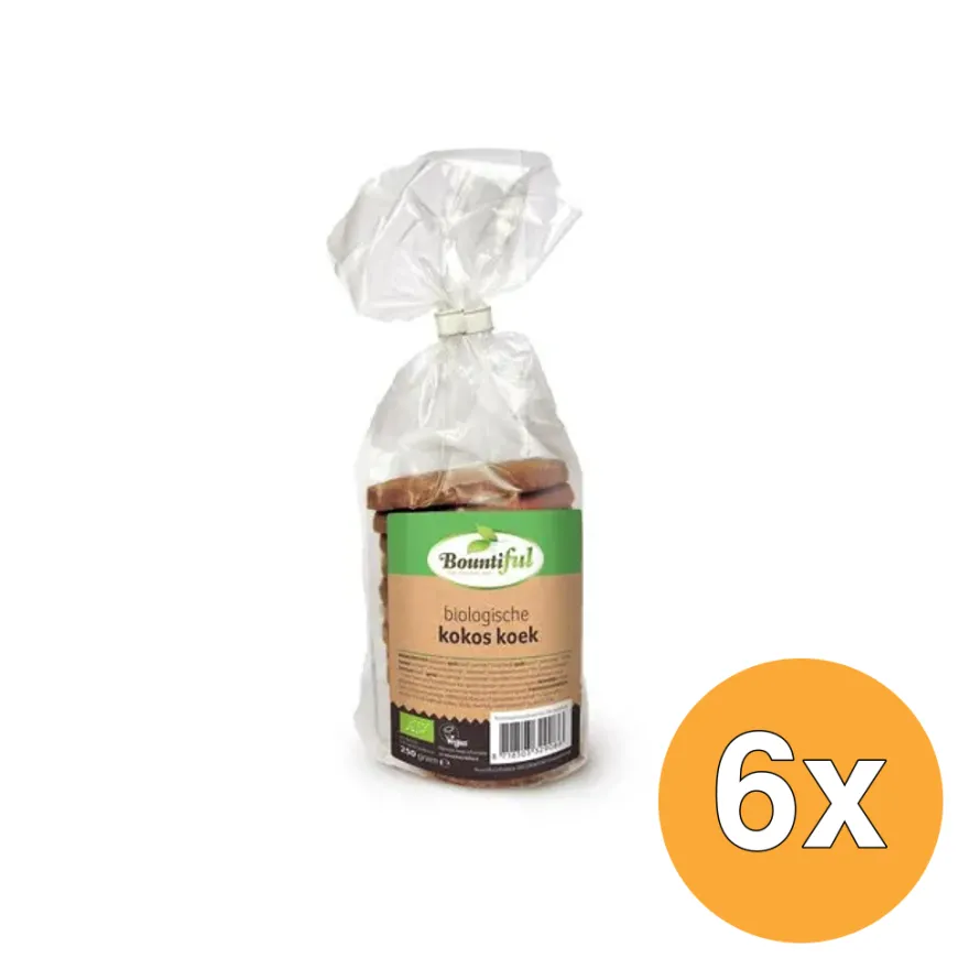 6x Bountiful Kokos koek bio (250 gr)