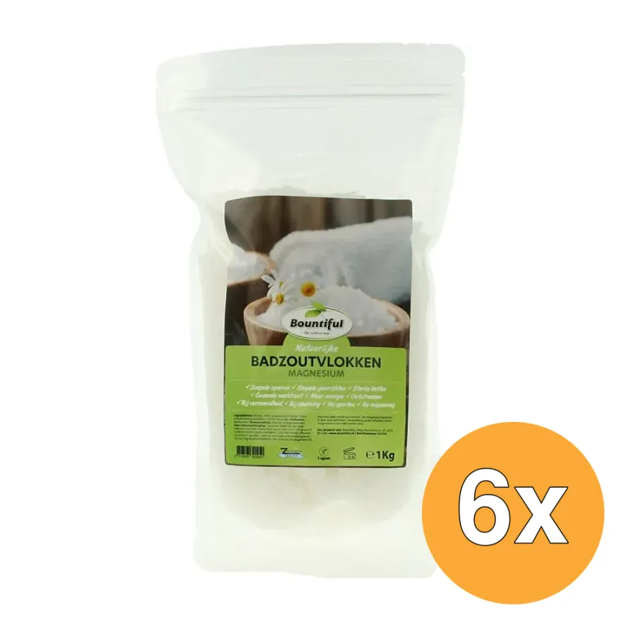 6x Bountiful Magnesium badzoutvlokken (1000 gr)