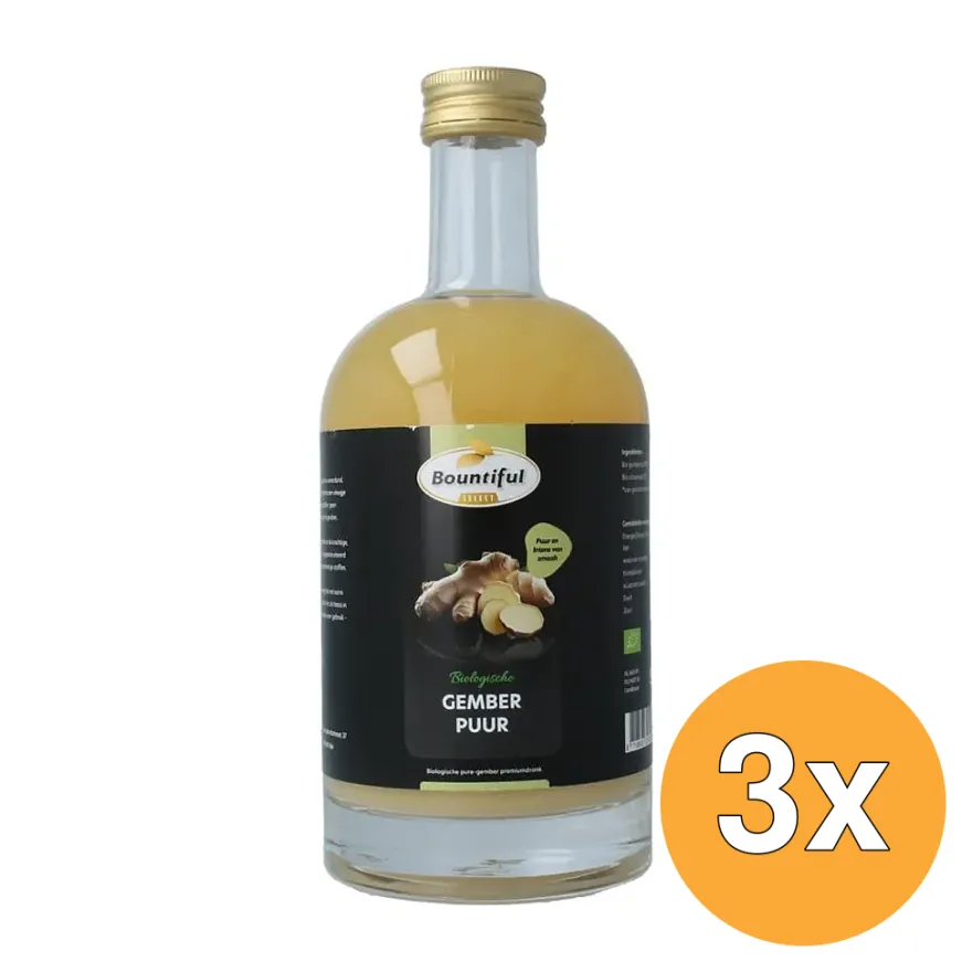 3x Bountiful Select Gember Sap Puur Bio (500 ml)