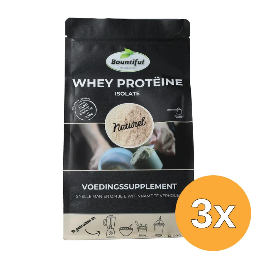 3x Bountiful Whey Isolaat Proteine Poeder (500 gr)