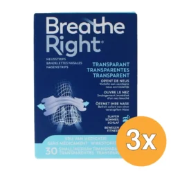3x Breathe Right Nasal Strips (30 stuks)