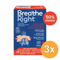 3x Breathe Right Neusstrips Extra Sterk (26 stuks)