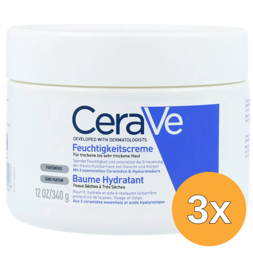 3x Cerave Hydraterende Crème (340 gr)
