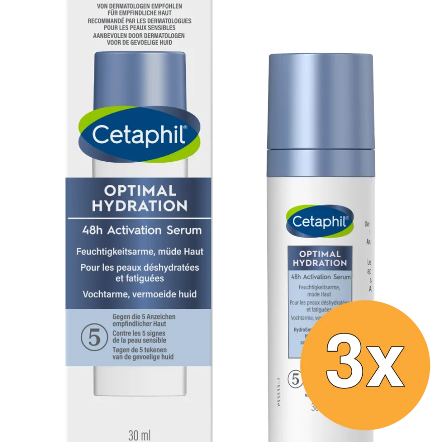 3x Cetaphil Optimal Hydration 48h Activation Serum (30 ml)