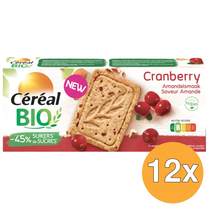 12x Céréal Bio Cranberry amandelen (132 gr)