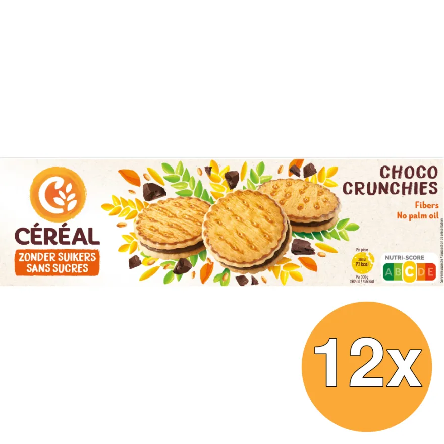 12x Céréal Choco Crunchies (4 x 3 stuks)
