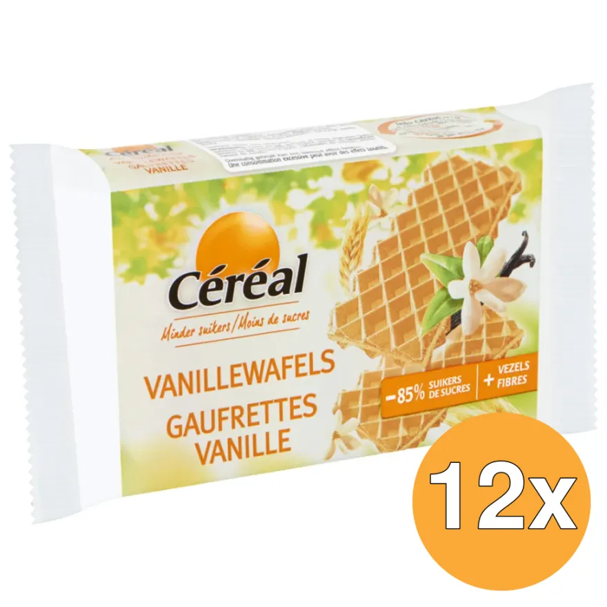 12x Céréal Vanillewafels suikervrij maltitol (90 gr)