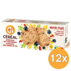 12x Céréal Zandkoekjes Met Bosbessen En Rijstkiemen (3 x 4 stuks)