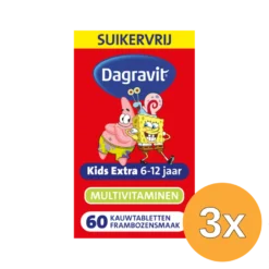 3x Dagravit Kids Extra 6-12 Jaar Multivitaminen (60 tabletten)