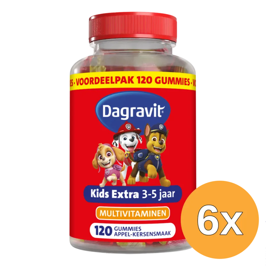 6x Dagravit Kids Multi 3-5 Jaar Paw Patrol (120 gummies)