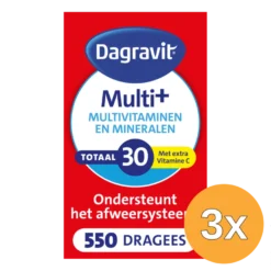 3x Dagravit Totaal 30 Multivitaminen (500 dragees)