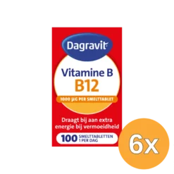 6x Dagravit Vitamine B12 1000mcg (100 smelttabletten)