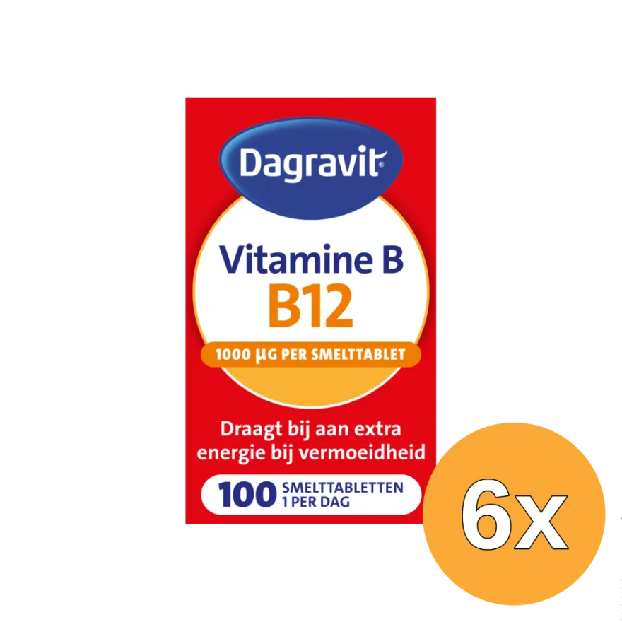6x Dagravit Vitamine B12 1000mcg (100 smelttabletten)