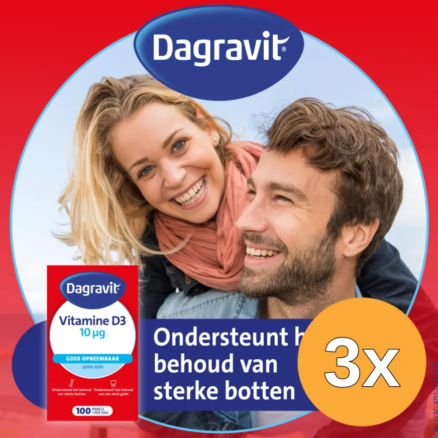 3x Dagravit Vitamine D pearls 400IU (100 stuks)